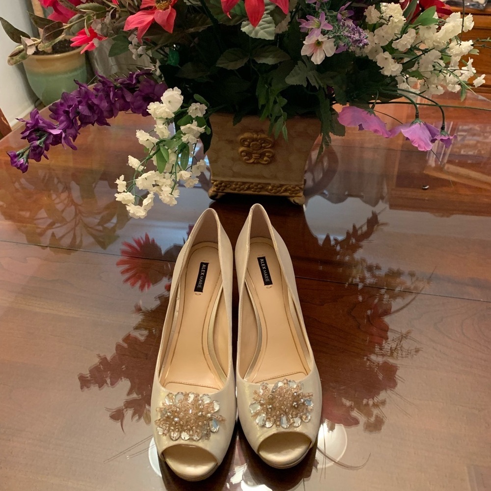 Alex Marie Jazmin Leather Peep-Toe Shoes Sz 10 NWT